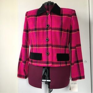 VTG 90’s Hot Pink Plaid Blazer